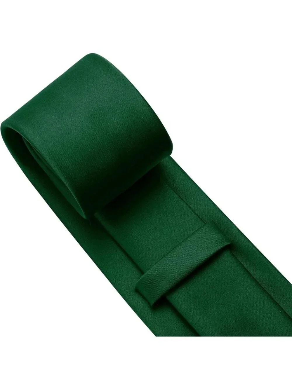 Men's Olive Green Solid Microfiber Plain Formal Silk Necktie For Business Dress